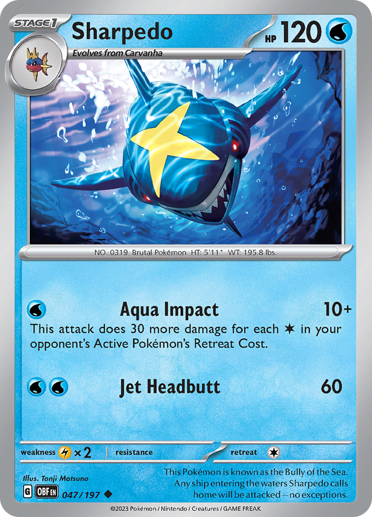 Sharpedo (047/197) [Scarlet & Violet: Obsidian Flames] - Pokémon - Card Brawlers | Quebec | Canada |