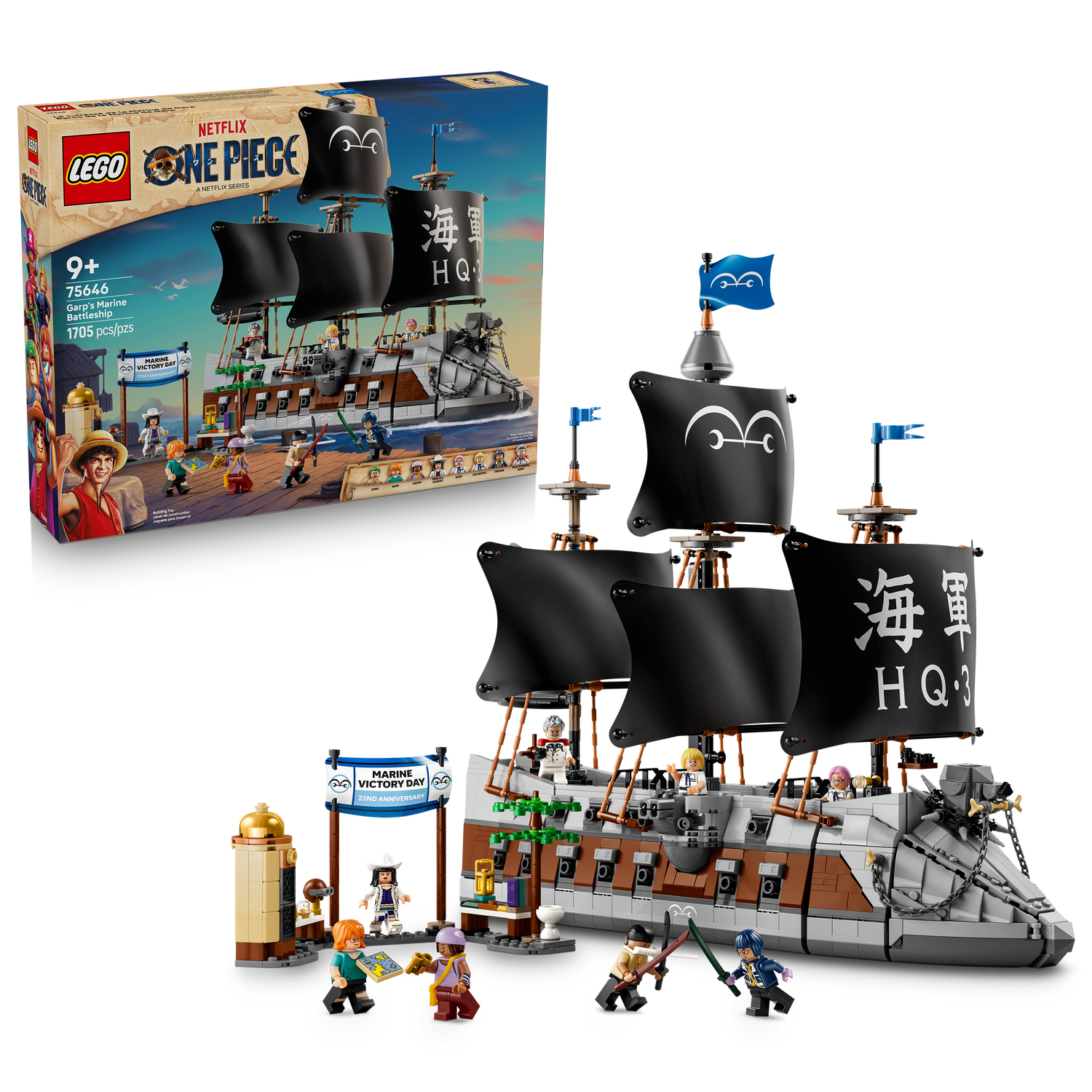 LEGO - One Piece - Garp’s Marine Battleship - Building Kit - 75646