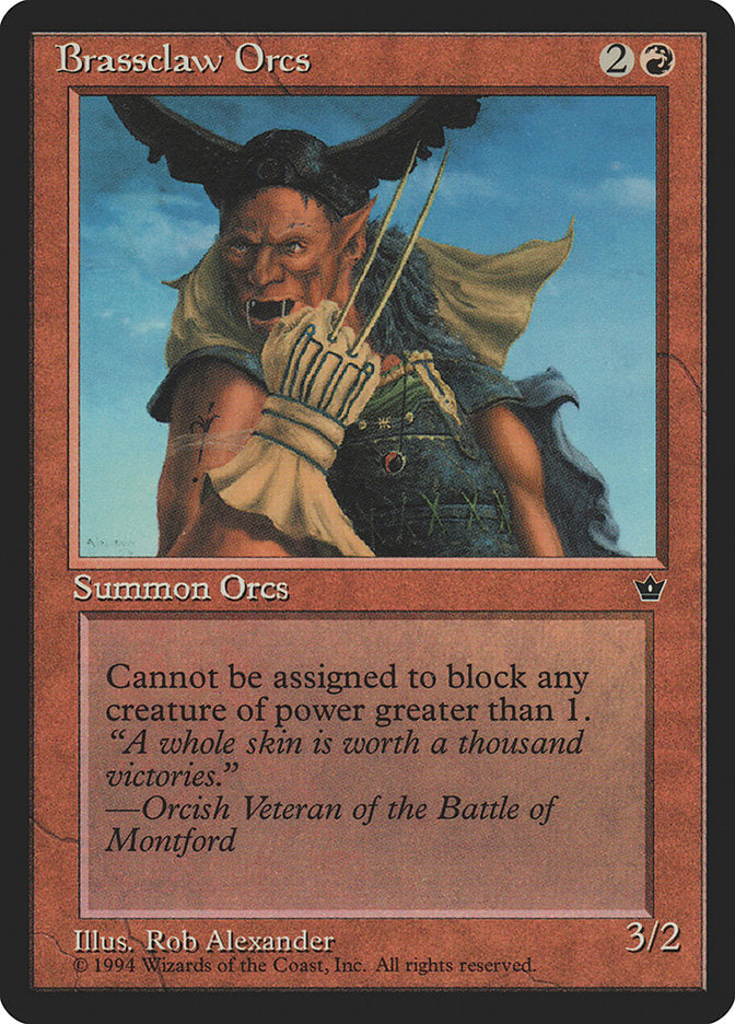 Brassclaw Orcs (Rob Alexander - Orcish Veteran Flavor Text) [Fallen Empires] - Magic: The Gathering - Card Brawlers | Quebec | Canada |