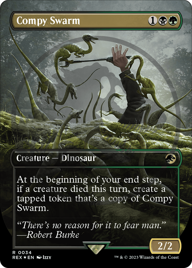 Compy Swarm (Emblem) (Borderless) [Jurassic World Collection Tokens] - Magic: The Gathering - Card Brawlers | Quebec | Canada |