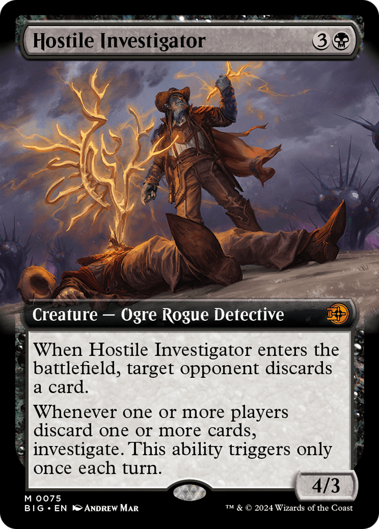 Hostile Investigator (Extended Art) [Outlaws of Thunder Junction: The Big Score] - Magic: The Gathering - Card Brawlers | Quebec | Canada |