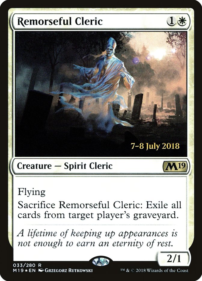 Remorseful Cleric [Core Set 2019 Prerelease Promos] - Magic: The Gathering - Card Brawlers | Quebec | Canada |