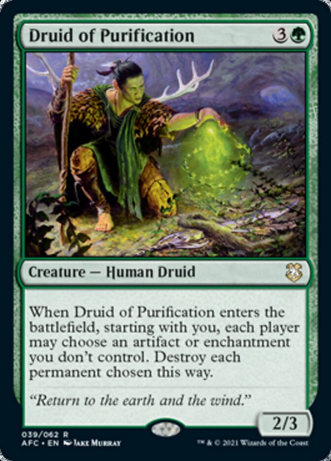 Druid of Purification [Dungeons & Dragons: Adventures in the Forgotten Realms Commander] - Magic: The Gathering - Card Brawlers | Quebec | Canada |