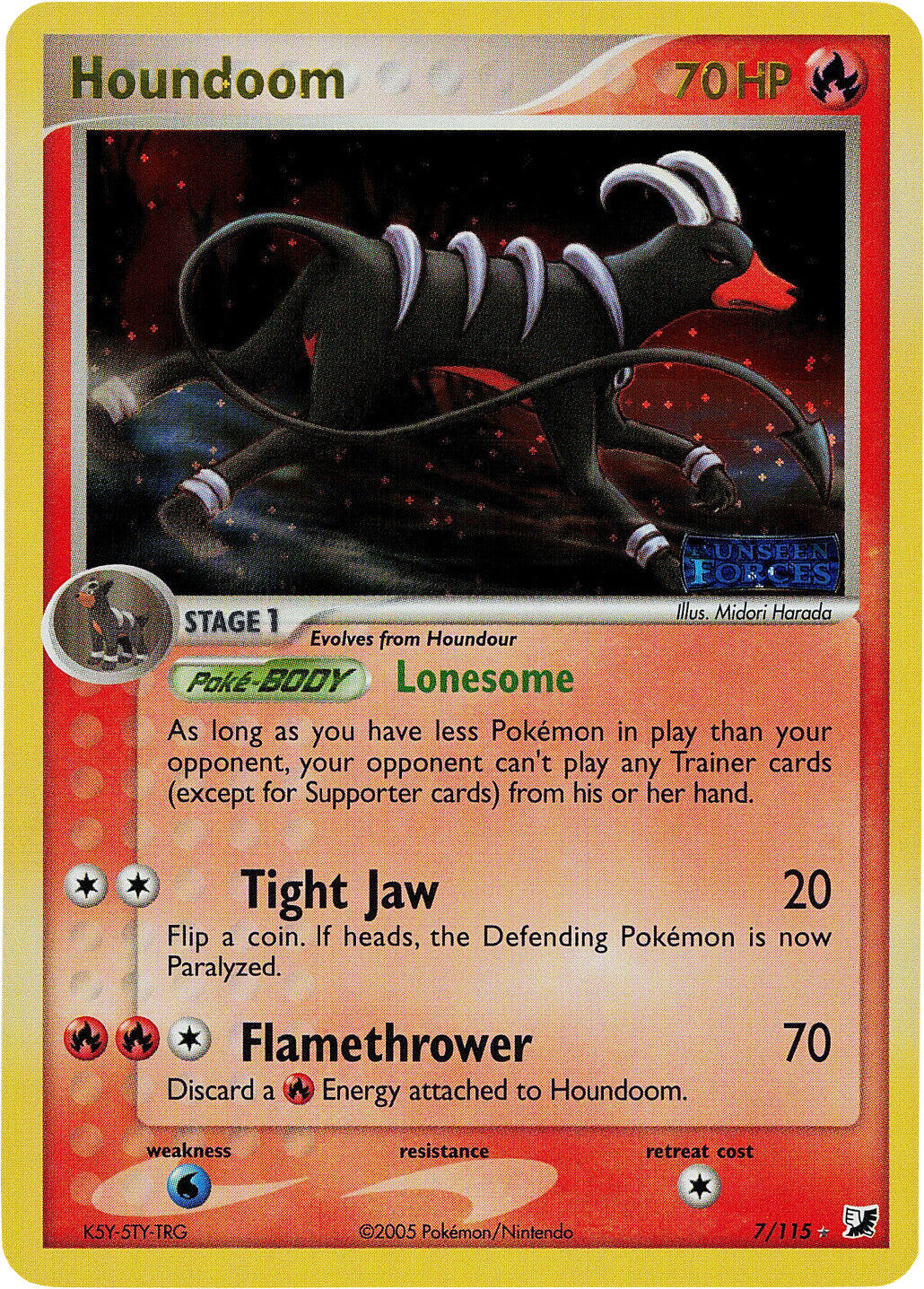 Houndoom (7/115) (Stamped) [EX: Unseen Forces] - Pokémon - Card Brawlers | Quebec | Canada |