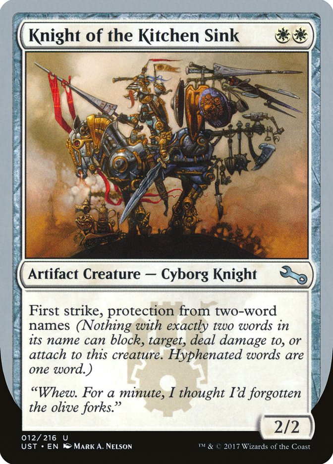 Knight of the Kitchen Sink ("protection from two-word names") [Unstable] - Magic: The Gathering - Card Brawlers | Quebec | Canada |