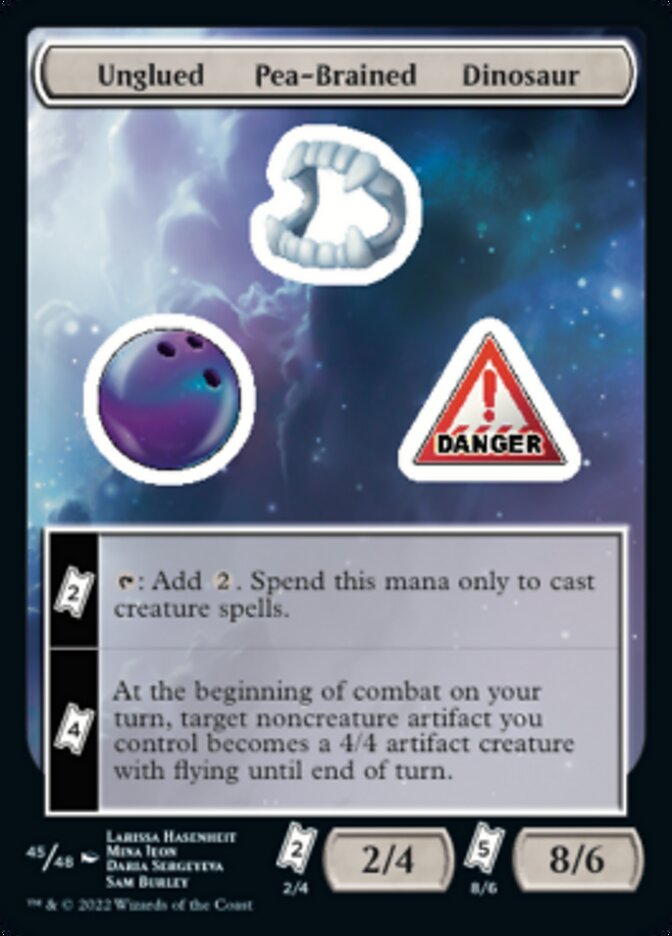 Unglued Pea-Brained Dinosaur [Unfinity Stickers] - Magic: The Gathering - Card Brawlers | Quebec | Canada |