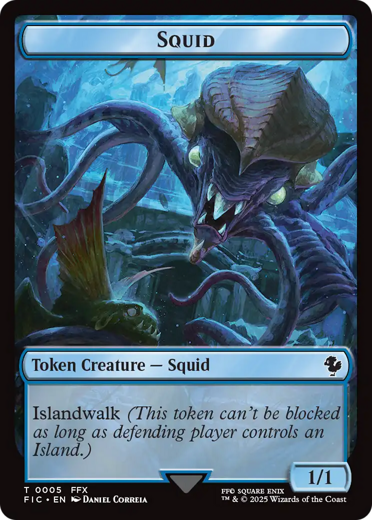 Spirit // Squid Double-Sided Token (Surge Foil) [FINAL FANTASY Commander Tokens] - Magic: The Gathering - Card Brawlers | Quebec | Canada |