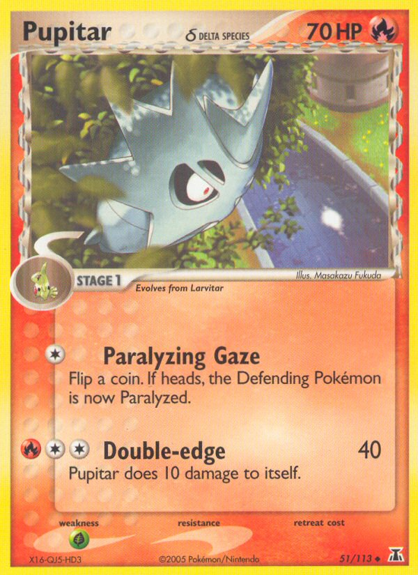 Pupitar (51/113) (Delta Species) [EX: Delta Species] - Pokémon - Card Brawlers | Quebec | Canada |