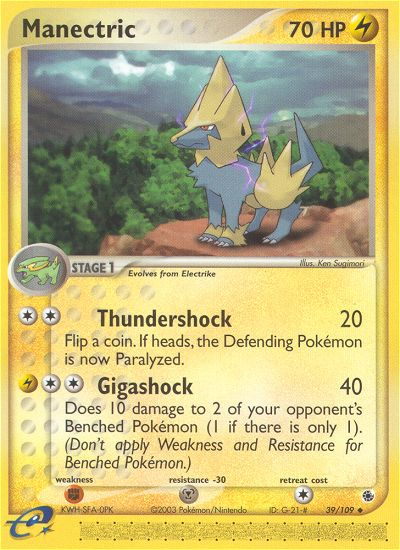 Manectric (39/109) [EX: Ruby & Sapphire] - Pokémon - Card Brawlers | Quebec | Canada |