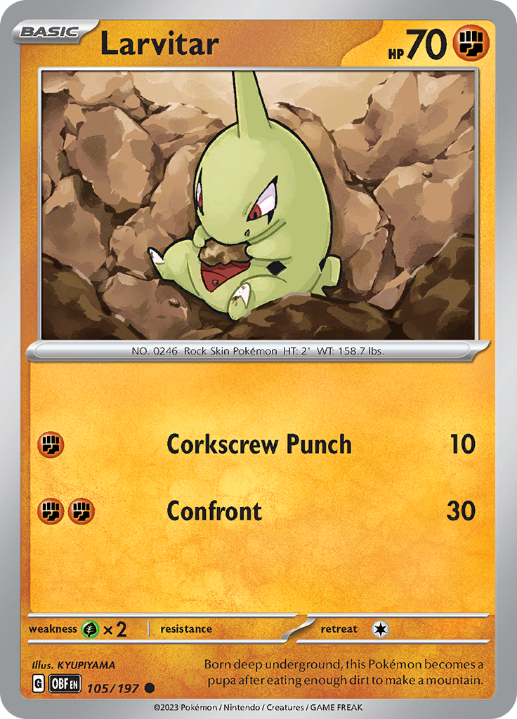 Larvitar (105/197) [Scarlet & Violet: Obsidian Flames] - Pokémon - Card Brawlers | Quebec | Canada |