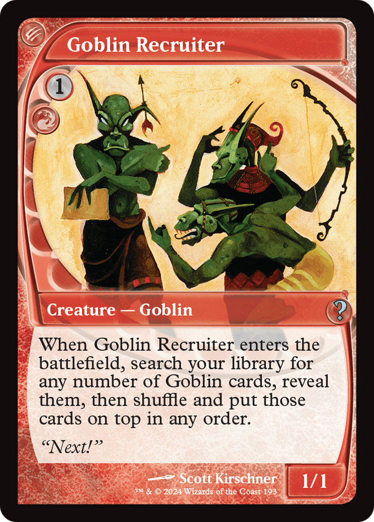 Goblin Recruiter (Future Sight) [Mystery Booster 2] - Magic: The Gathering - Card Brawlers | Quebec | Canada |