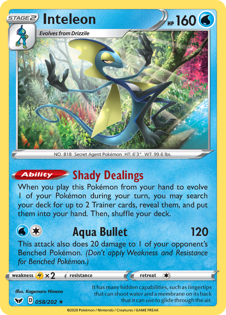 Inteleon (058/202) [Sword & Shield: Base Set] - Pokémon - Card Brawlers | Quebec | Canada |