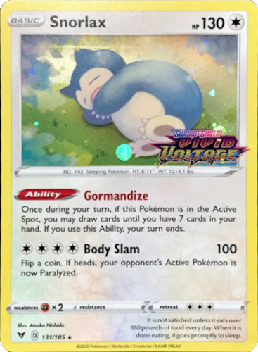 Snorlax (131/185) [Sword & Shield: Black Star Promos] - Pokémon - Card Brawlers | Quebec | Canada |