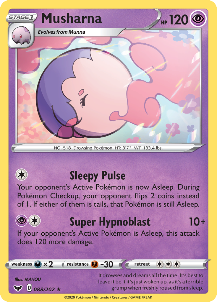 Musharna (088/202) [Sword & Shield: Base Set] - Pokémon - Card Brawlers | Quebec | Canada |