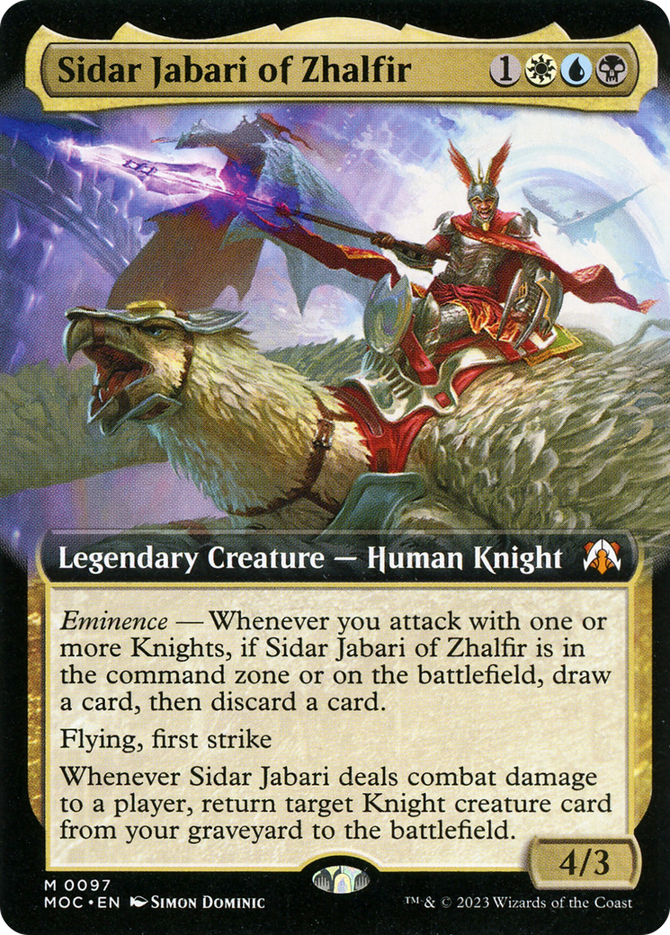 Sidar Jabari of Zhalfir (Extended Art) [March of the Machine Commander] - Magic: The Gathering - Card Brawlers | Quebec | Canada |
