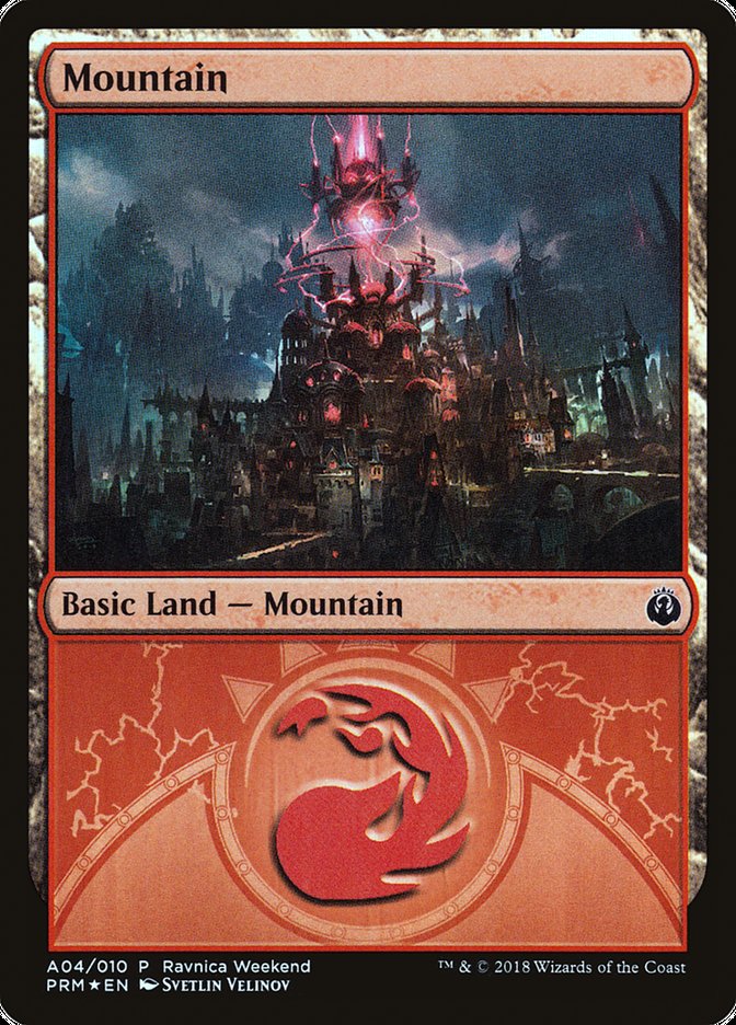 Mountain (A04) [Ravnica Allegiance Ravnica Weekend] - Magic: The Gathering - Card Brawlers | Quebec | Canada |