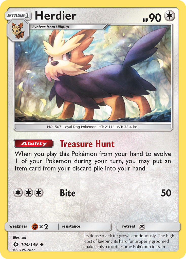 Herdier (104/149) [Sun & Moon: Base Set] - Pokémon - Card Brawlers | Quebec | Canada |