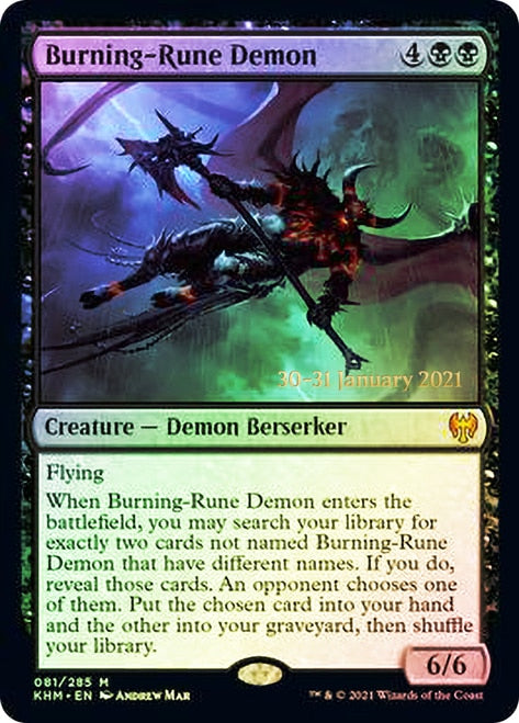 Burning-Rune Demon [Kaldheim Prerelease Promos] - Magic: The Gathering - Card Brawlers | Quebec | Canada |