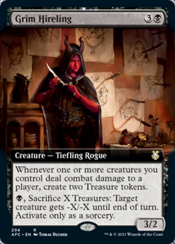 Grim Hireling (Extended Art) [Dungeons & Dragons: Adventures in the Forgotten Realms Commander] - Magic: The Gathering - Card Brawlers | Quebec | Canada |