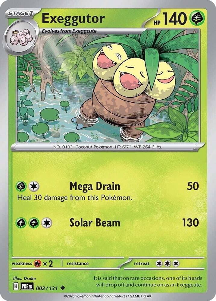 Exeggutor (002/131) [Scarlet & Violet: Prismatic Evolutions] - Pokémon - Card Brawlers | Quebec | Canada |