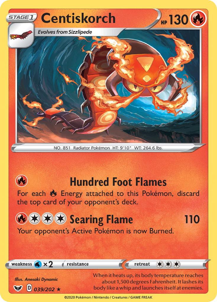 Centiskorch (039/202) [Sword & Shield: Base Set] - Pokémon - Card Brawlers | Quebec | Canada |