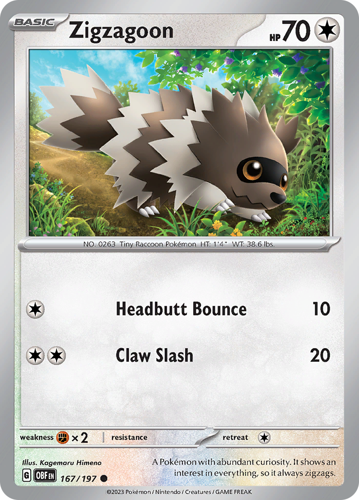 Zigzagoon (167/197) [Scarlet & Violet: Obsidian Flames] - Pokémon - Card Brawlers | Quebec | Canada |