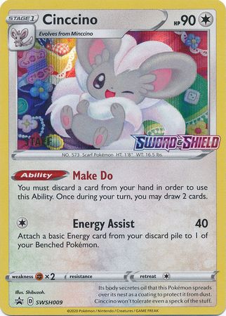 Cinccino (SWSH009) (Staff Prerelease Promo) [Sword & Shield: Black Star Promos] - Pokémon - Card Brawlers | Quebec | Canada |