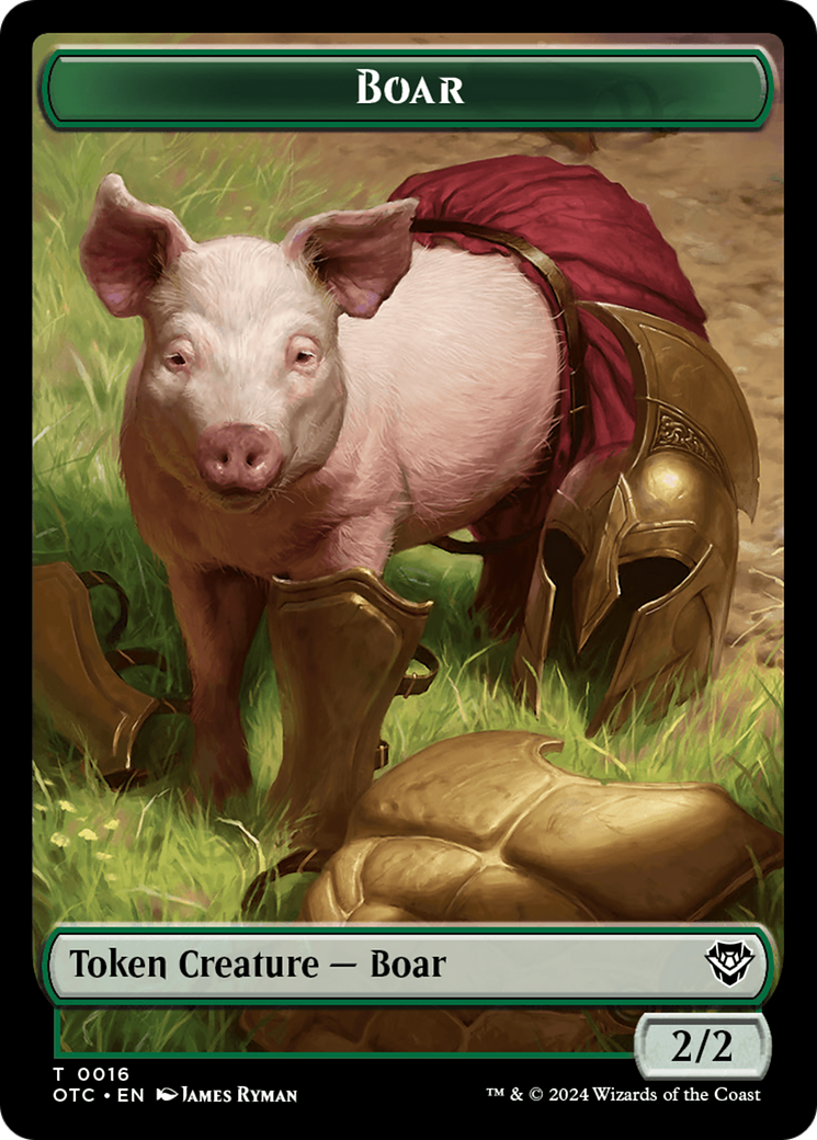 Boar // Manifest Double-Sided Token [Outlaws of Thunder Junction Commander Tokens] - Magic: The Gathering - Card Brawlers | Quebec | Canada |