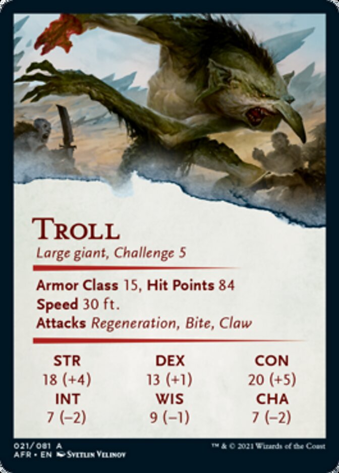 Troll Art Card [Dungeons & Dragons: Adventures in the Forgotten Realms Art Series] - Magic: The Gathering - Card Brawlers | Quebec | Canada |