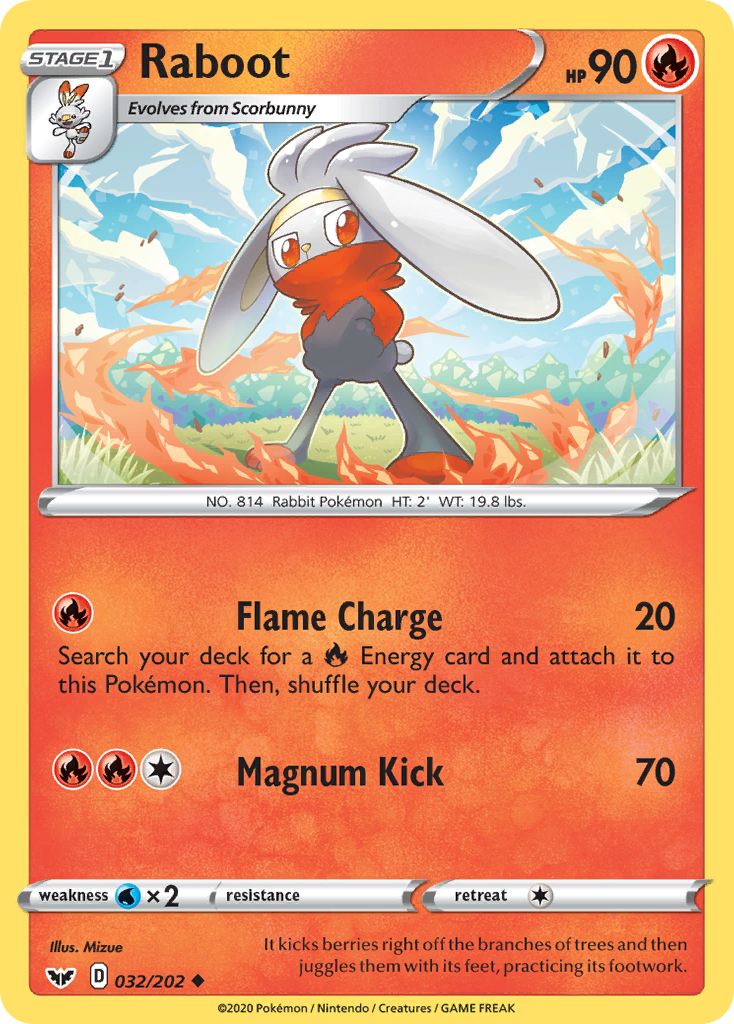 Raboot (032/202) [Sword & Shield: Base Set] - Pokémon - Card Brawlers | Quebec | Canada |