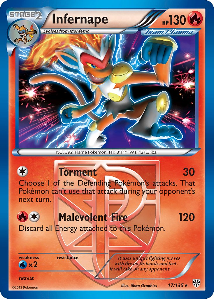 Infernape (17/135) [Black & White: Plasma Storm] - Pokémon - Card Brawlers | Quebec | Canada |