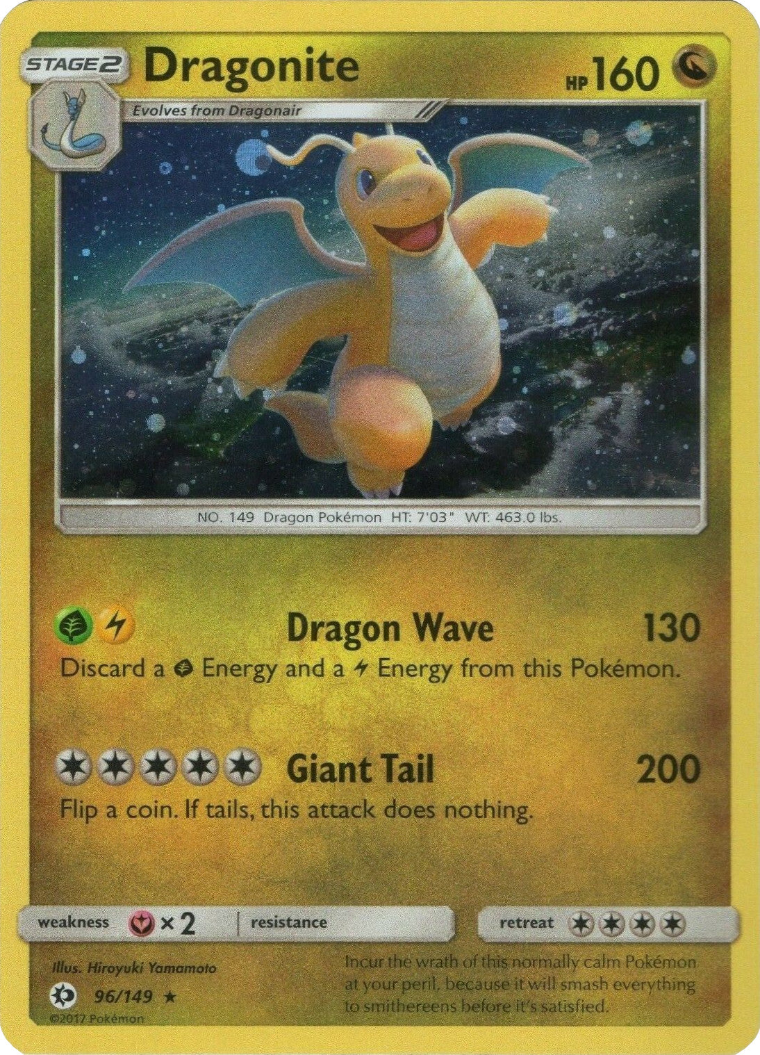 Dragonite (96/149) (Cosmos Holo) [Sun & Moon: Base Set] - Pokémon - Card Brawlers | Quebec | Canada |