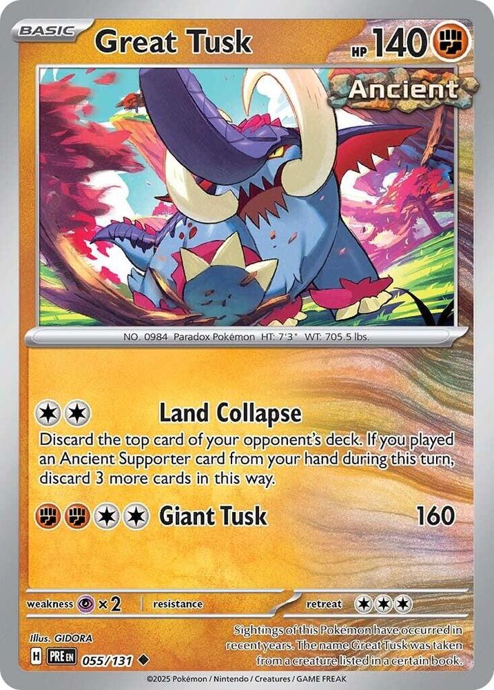 Great Tusk (055/131) [Scarlet & Violet: Prismatic Evolutions] - Pokémon - Card Brawlers | Quebec | Canada |