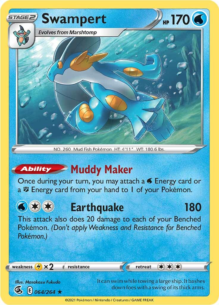 Swampert (064/264) [Sword & Shield: Fusion Strike] - Pokémon - Card Brawlers | Quebec | Canada |