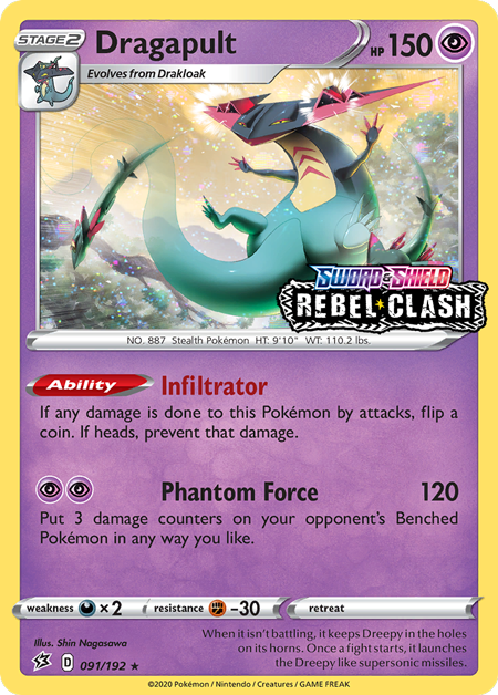 Dragapult (091/192) (Rebel Clash Stamped) [Sword & Shield: Black Star Promos] - Pokémon - Card Brawlers | Quebec | Canada |