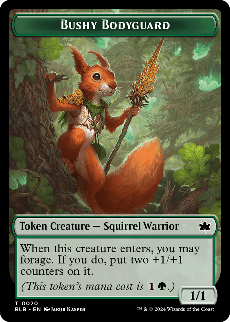 Emblem - Ral, Crackling Wit // Bushy Bodyguard Double-Sided Token [Bloomburrow Tokens] - Magic: The Gathering - Card Brawlers | Quebec | Canada |