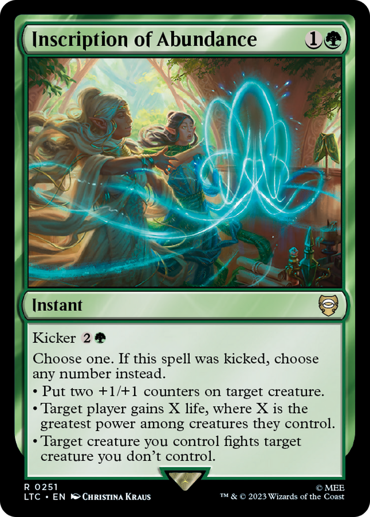 Inscription of Abundance [The Lord of the Rings: Tales of Middle-Earth Commander] - Magic: The Gathering - Card Brawlers | Quebec | Canada |