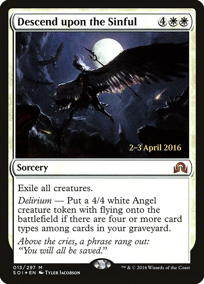 Descend upon the Sinful [Shadows over Innistrad Prerelease Promos] - Magic: The Gathering - Card Brawlers | Quebec | Canada |