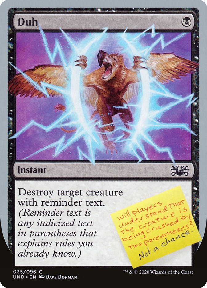 Duh [Unsanctioned] - Magic: The Gathering - Card Brawlers | Quebec | Canada |