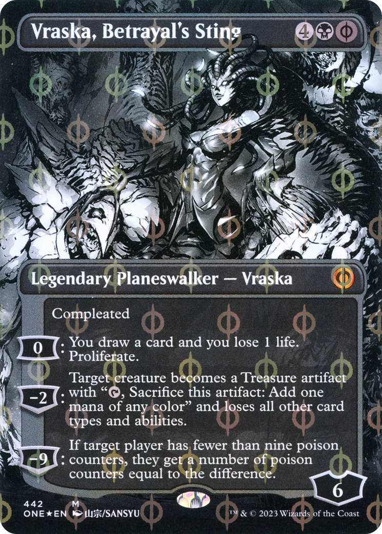 Vraska, Betrayal's Sting (Borderless Manga Step-and-Compleat Foil) [Phyrexia: All Will Be One] - Magic: The Gathering - Card Brawlers | Quebec | Canada |
