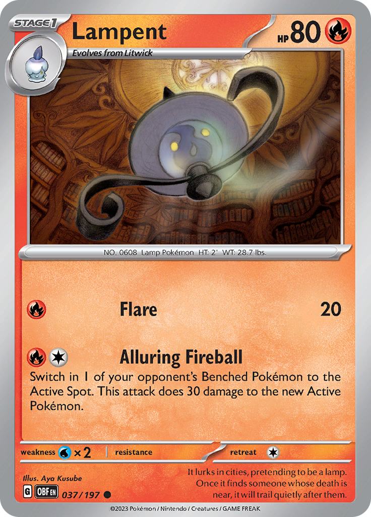 Lampent (037/197) [Scarlet & Violet: Obsidian Flames] - Pokémon - Card Brawlers | Quebec | Canada |