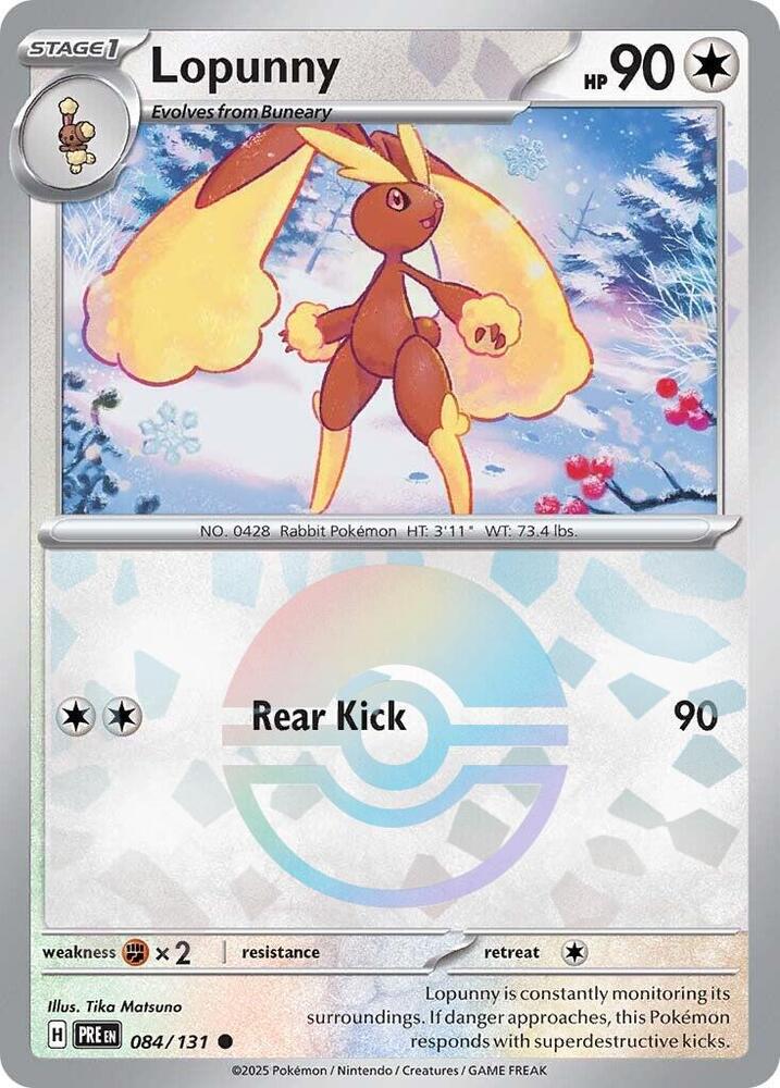 Lopunny (084/131) (Poke Ball Pattern) [Scarlet & Violet: Prismatic Evolutions] - Pokémon - Card Brawlers | Quebec | Canada |