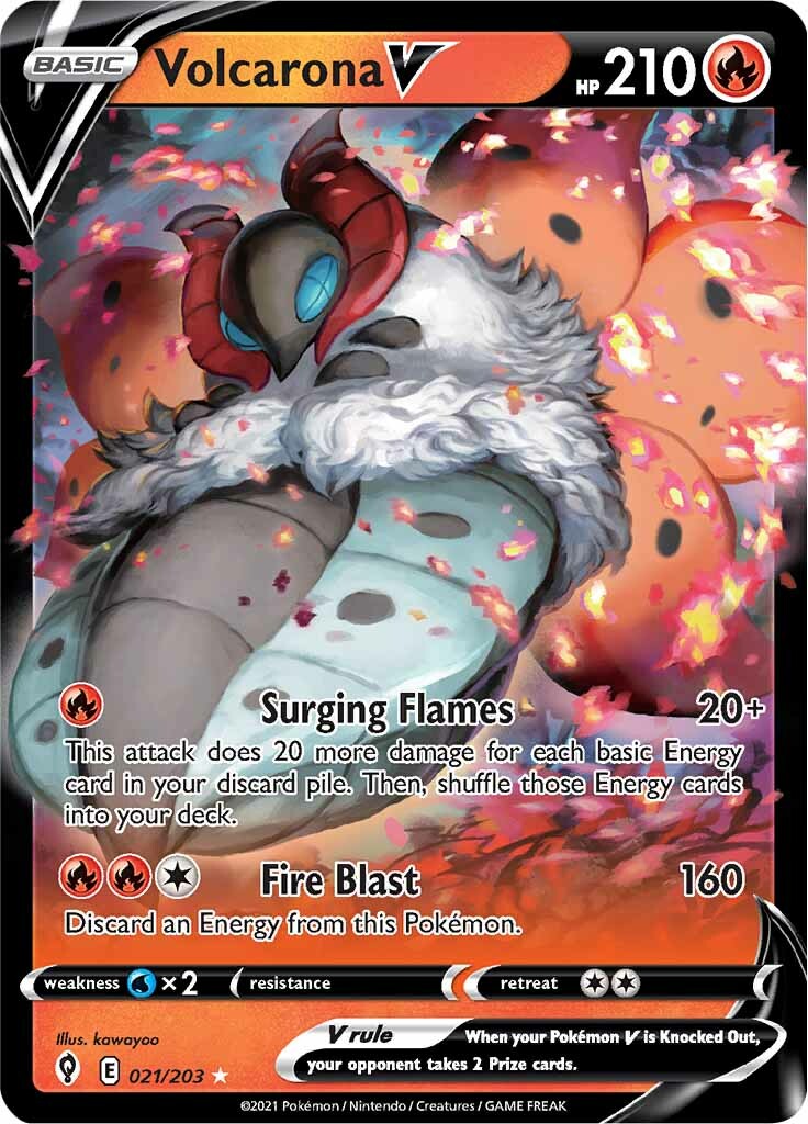 Volcarona V (021/203) [Sword & Shield: Evolving Skies] - Pokémon - Card Brawlers | Quebec | Canada |