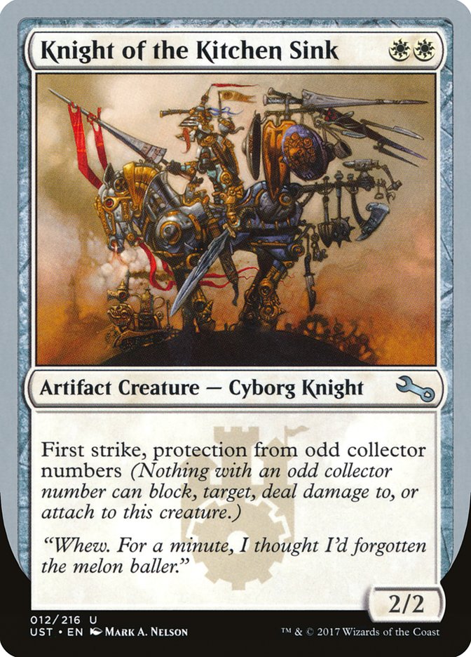 Knight of the Kitchen Sink ("protection from odd collector numbers") [Unstable] - Magic: The Gathering - Card Brawlers | Quebec | Canada |