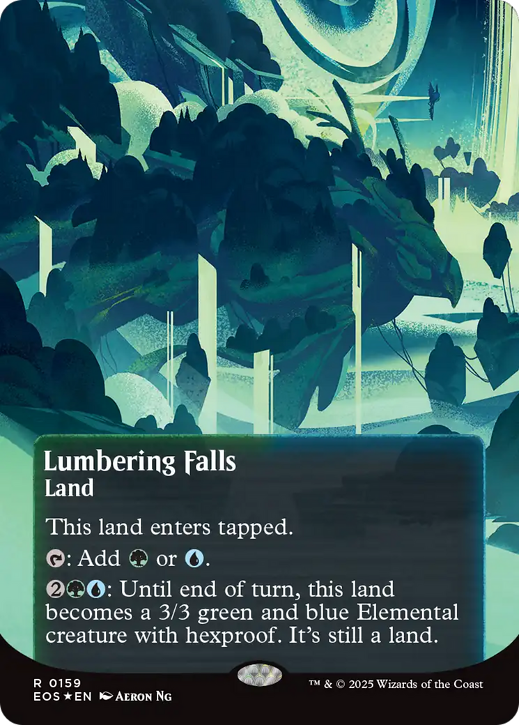 Lumbering Falls (0159) (Borderless) (Galaxy Foil) [Edge of Eternities: Stellar Sights] - Magic: The Gathering - Card Brawlers | Quebec | Canada |