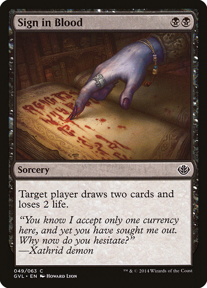 Sign in Blood (Garruk vs. Liliana) [Duel Decks Anthology] - Magic: The Gathering - Card Brawlers | Quebec | Canada |