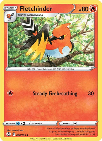 Fletchinder (028/195) [Sword & Shield: Silver Tempest] - Pokémon - Card Brawlers | Quebec | Canada |