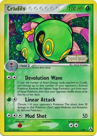 Cradily (3/92) (Stamped) [EX: Legend Maker] - Pokémon - Card Brawlers | Quebec | Canada |