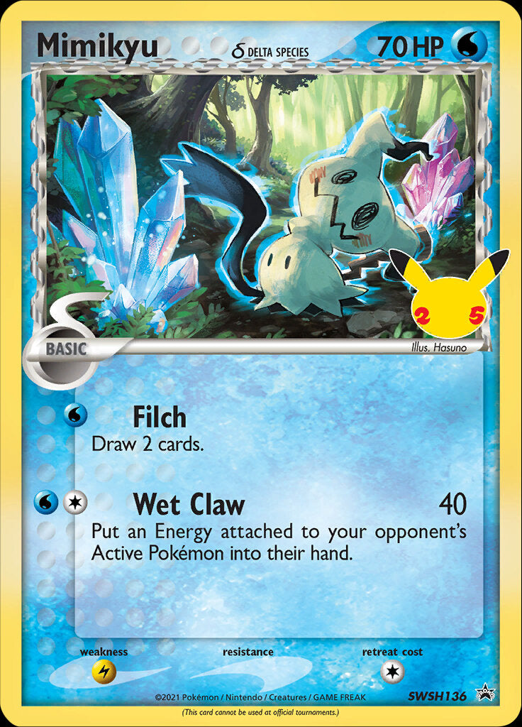 Mimikyu (SWSH136) (Delta Species) (Jumbo Card) [Sword & Shield: Black Star Promos] - Pokémon - Card Brawlers | Quebec | Canada |