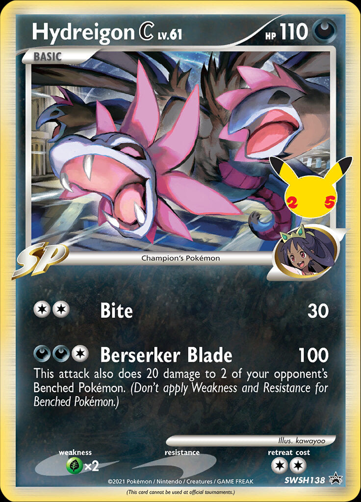 Hydreigon C (SWSH138) (Celebrations) [Sword & Shield: Black Star Promos] - Pokémon - Card Brawlers | Quebec | Canada |